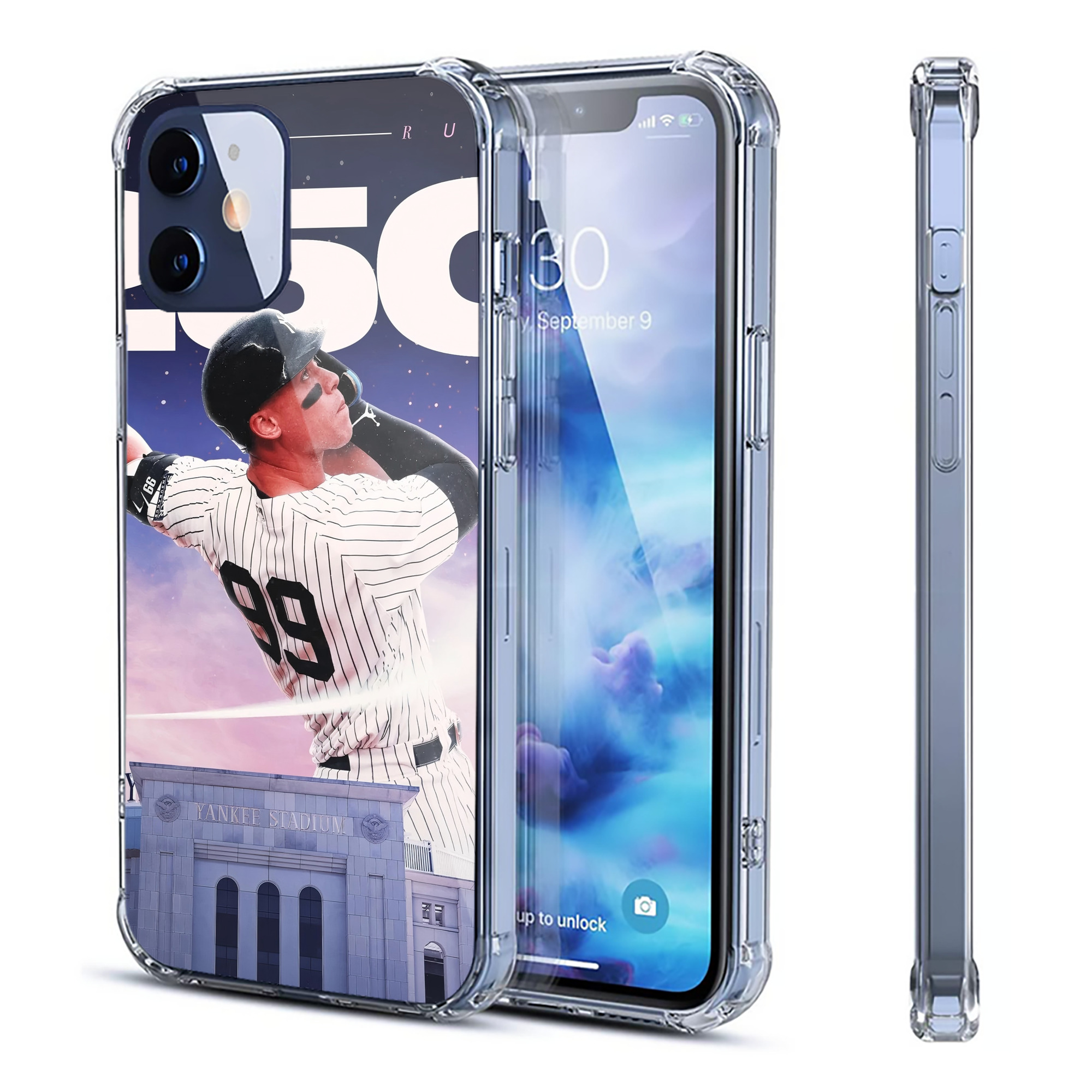 Aaron Judge 250 Home Runs Clear IPhone 12 Case – Soft TPU With UV Print – Enhanced Drop Protection, Precise Fit, Anti-Fingerprint, Customizable Design, Scratch-Resistant, Yellow-Resistant